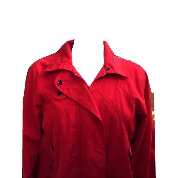 Vgt.  Women's Nordstrom "Point of View" Red Zipper Jacket Size Small - Picture 2 of 5